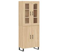 ULUYYUC Mobiletto da Cucina Vetrina Soggiorno Mobile Basso Soggiorno Armadietto Salvaspazio - Credenza Rovere Sonoma 69,5x34x180 cm in Legno Multistrato per Ingresso Bagno Camera Da Letto Lavanderia