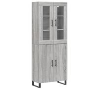 ULUYYUC Mobiletto da Cucina Vetrina Soggiorno Mobile Basso Soggiorno Armadietto Salvaspazio - Credenza Grigio Sonoma 69,5x34x180 cm in Legno Multistrato per Ingresso Bagno Camera Da Letto Lavanderia