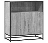 ULUYYUC Mobiletto da Cucina Vetrina Soggiorno Mobile Basso Soggiorno Armadietto Salvaspazio - Credenza Grigio Sonoma 68x35x76 cm in Legno Multistrato per Ingresso Camera Da Letto Lavanderia Ufficio