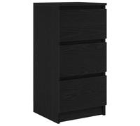ULUYYUC Mobiletto da Cucina Vetrina Soggiorno Mobiletto Bagno Credenze Cucina - Credenza Rovere Nero 37,5x35x76 cm in Legno Multistrato per Lavanderia Soggiorno Ingresso Cucina
