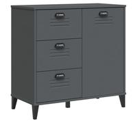 ULUYYUC Mobiletto da Cucina Vetrina Soggiorno Mobiletto Bagno Credenze Cucina - Credenza VIKEN Antracite 80x40x80 cm in Legno Multistrato per Ingresso Lavanderia Corridoio Salotto