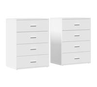 ULUYYUC Mobiletto per Cucina Credenza Soggiorno Moderno Entrata Mobile Ingresso Moderno Armadietto Salvaspazio - Credenze 2 pz Bianche 60x39x80 cm in Legno Multistrato per Cucina Camera Da Letto