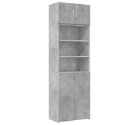 ULUYYUC Mobiletto per Cucina Madia Soggiorno Moderna Mobile Basso Soggiorno Mobiletto da Cucina - Armadietto Grigio Cemento 70x42,5x225 cm in Truciolato per Lavanderia Corridoio Camera Da Letto