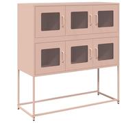ULUYYUC Mobiletto per Cucina Madia Soggiorno Moderna Mobile Basso Soggiorno Mobiletto da Cucina - Credenza Rosa 100,5x39x107 cm in Acciaio Laminato a Freddo per Ingresso Camera Da Letto Salotto