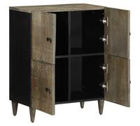 ULUYYUC Mobiletto per Cucina Madia Soggiorno Moderna Mobile Basso Soggiorno Mobiletto da Cucina - Credenza 60x33x75 cm in Legno Massello di Mango per Soggiorno Cucina Salotto Corridoio