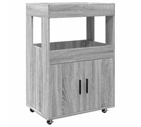 ULUYYUC Mobiletto Soggiorno Madia Soggiorno Moderna Mobiletto da Esterno Mobile Basso Soggiorno - Carrello Bar Grigio Sonoma 60x39,5x89 cm in Legno Multistrato per Lavanderia Soggiorno Salotto