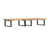 ULUYYUC Piano per lavabo con supporto, 160 cm, in acacia | Stabile consolle in legno massello e acciaio, ideale per il vostro bagno degli ospiti con elevata portata fino a 100 kg.