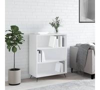 ULUYYUC Piccola Libreria Bianca Scaffale Libri con 3 Scomparti in Legno Multistrato 69,5x32,5x90 cm Mobile Salvaspazio Moderno per Soggiorno Ufficio Casa