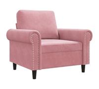ULUYYUC Poltrona moderna in velluto rosa, larghezza della seduta 60 cm, poltrona imbottita con robusta struttura in metallo, comoda poltrona relax per soggiorno, camera da letto e angolo lettura