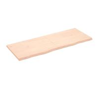 ULUYYUC Ripiano a Parete in Massello Rovere Non Trattato 160x60 cm Mensola da Muro Flessibile per Bagno Cucina Soggiorno Naturale con Bordi Vivi