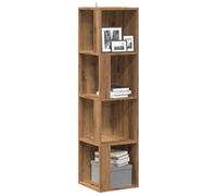 ULUYYUC Scaffale Angolare in Truciolato Rovere Artigianale 33x33x132 cm, Armadietto Angolo Salvaspazio per Soggiorno Camera da Letto Ufficio, Design Pratico e Facile da Pulire