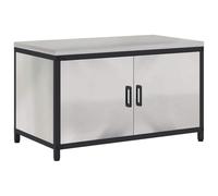 ULUYYUC Scaffale da cucina argento 90 x 50 x 53 cm in acciaio con 2 ante Design moderno robusto e durevole per piccola cucina isola cucina cucina singola