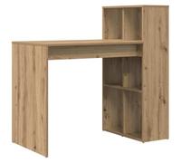 ULUYYUC Scrivania 108 x 55 x 103 5 cm, rovere artisano, design moderno, robusto scrivania per computer con scaffale, in legno durevole, mini tavolo da ufficio, per casa, ufficio, soggiorno e camera