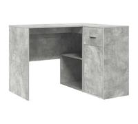ULUYYUC Scrivania a L 102×88×75 cm, grigio cemento, materiale in legno, con cassetto/porta, ufficio domestico/gioco