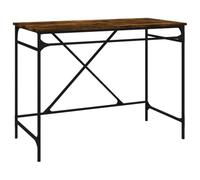 ULUYYUC Scrivania affumicatura 100 x 50 x 75 cm, materiale in legno e ferro industriale, design con struttura in metallo, spazioso tavolo per casa, ufficio, gioco, PC, colore nero