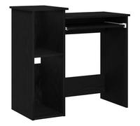 ULUYYUC Scrivania da gioco, colore nero, 84 x 40 x 78 cm, in legno con ripiani, moderna, salvaspazio, per casa, ufficio, camera da letto, soggiorno