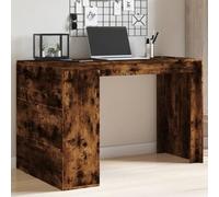 ULUYYUC Scrivania da Ufficio in Legno Multistrato con Design Salvaspazio, Colore Rovere Fumo, Dimensioni 123,5x73,5x75 cm, Ampio Spazio Conservazione per Documenti e PC