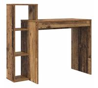 ULUYYUC Scrivania in legno anticato 100 x 40 x 90 cm con 2 ripiani, robusto materiale in legno, moderno mini tavolo per computer per casa, camera da letto e camera dei ragazzi
