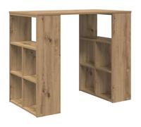 ULUYYUC Scrivania in legno di quercia artisan, 90 x 50 x 75 cm, con 4 ripiani, design moderno, salvaspazio, semplice e robusto, per casa, ufficio, camera dei ragazzi, angolo di gioco