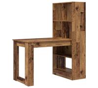 ULUYYUC Scrivania in legno vecchio 122 x 67 x 145 cm con 2 ripiani, moderna mobili da ufficio in legno larghezza piano di lavoro per casa, ufficio, gioco, studio, cucina, camera da letto, loft
