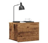 ULUYYUC Set di 2 comodini da parete in legno anticato 40 x 32 x 30 cm, salvaspazio Floating Bedside Table in legno con portata di 60 kg, design moderno per camera da letto, soggiorno, corridoio