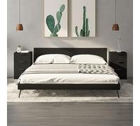 ULUYYUC Set di 2 comodini neri 40 x 36 x 65 cm in legno con 3 cassetti, design moderno, robusti tavolini per camera da letto, soggiorno, corridoio