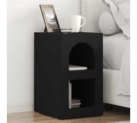 ULUYYUC Set di 2 comodini, nero, 29,5 x 35 x 50 cm, in legno con 4 ripiani, moderna per camera da letto, piccolo e compatto, tavolino sottile per Bedroom Living Room and Corridor