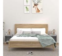 ULUYYUC Set di 2 comodini Sonoma, colore grigio, 40 x 35 x 50 cm, in legno dal design moderno, con vano portaoggetti piccolo, sottile, per camera da letto, soggiorno, corridoio