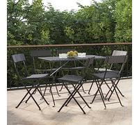 ULUYYUC Set di 6 sedie da bistrot pieghevoli, in rattan sintetico, resistente alle intemperie, 40 x 45 x 79 cm, pieghevole, salvaspazio, per giardino, terrazza, balcone, campeggio e sala all'aperto