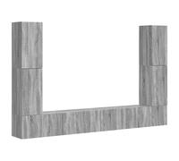 ULUYYUC Set di 8 mobili da parete Sonoma grigio in legno 31 x 30 x 60 cm con 4 pensili grandi e 4 compatti design moderno per soggiorno, corridoio, camera da letto