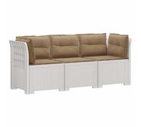 ULUYYUC Set di divani da giardino a 3 posti, modulare, effetto rattan | Seduta per esterni resistente alle intemperie, in robusto polipropilene, per terrazza, balcone e giardino d'inverno