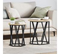 ULUYYUC Tavolino da Caffè Esagonale in Legno Rovere Sonoma, Tavolino Salotto Moderno con Design Unico, 50x50 cm per Soggiorno o Ufficio
