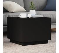 ULUYYUC Tavolino da Salotto con Luci LED, Mobile Basso Moderno Nero 50x50x40 cm per Soggiorno
