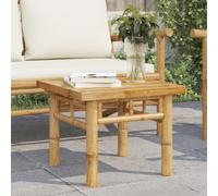 ULUYYUC Tavolino da Salotto e da Esterno in Bambù Naturale 45x45x35 cm Piccolo Tavolino Basso Moderno Robusto per Interno Balcone Terrazza