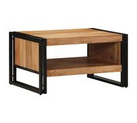 ULUYYUC Tavolino da Salotto in Legno Massello di Acacia con Ferro, 70x50x38 cm, Tavolino Basso Multiuso per Interni ed Esterni, per Divano, Balcone e Soggiorno