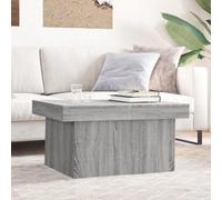 ULUYYUC Tavolino da Salotto in Legno Multistrato Grigio Sonoma con Spazio Nascosto e Piano Robusto 80x55x40 cm per Soggiorno Moderno