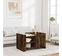 ULUYYUC Tavolino da Salotto in Legno Multistrato Rovere Fumo 80x50x50 cm con Porta, Stabile e Durevole per Soggiorno e Accanto al Divano
