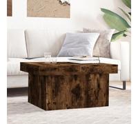ULUYYUC Tavolino da Salotto in Legno Multistrato Rovere Fumo 80x55x40 cm con Spazio Portaoggetti Nascosto e Piano Robusto per Soggiorno e Accanto al Divano