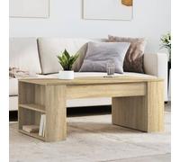 ULUYYUC Tavolino da Salotto in Legno Multistrato Rovere Sonoma 102x55x42cm Mobile Basso con Piano Robusto e Spazio Portaoggetti per Soggiorno e Accanto al Divano