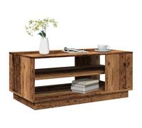 ULUYYUC Tavolino da Salotto in Truciolato Legno Antico con Ampio Spazio Portaoggetti Tavolino Basso da Divano Laterale Mobile per Soggiorno 102x55x43 cm