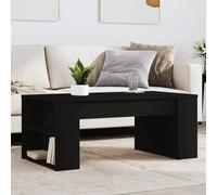 ULUYYUC Tavolino da Salotto Nero in Legno Multistrato con Spazio Portaoggetti e Piano Robusto, Dimensioni 102x55x42 cm, Design Moderno per Soggiorno e Divano