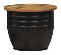 ULUYYUC Tavolino da Salotto Nero Piccolo in Legno Massello di Recupero con Scomparto Nascosto 50x39,5 cm per Soggiorno Divano e Arredamento Casa