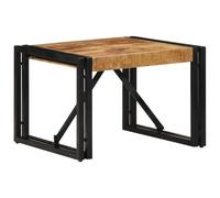 ULUYYUC Tavolino Quadrato in Legno Massello di Mango Grezzo 50x50x35 cm per Salotto Balcone Giardino Design Industriale Robusto Stabile Unico con Venature Naturali