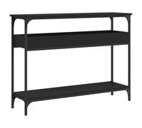 ULUYYUC Tavolo consolle nero, 100 x 29 x 75 cm, tavolo da corridoio con | Tavolino sottile per corridoio e camera da letto: con capacità di carico di 80 kg e piedini regolabili per una posizione