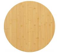 ULUYYUC Tavolo in bambù 60 x 2,5 cm, piano rotondo dal design moderno, robusto e durevole, in legno massello naturale, per soggiorno, cucina, ufficio, caffetteria