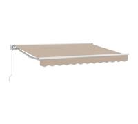 ULUYYUC Tenda da sole 3,5 x 2,5 m, con braccio articolato per terrazza e balcone, manovella manuale o elettrica, beige, semicassetta con rullo in alluminio e telaio verniciato a polvere, montaggio a