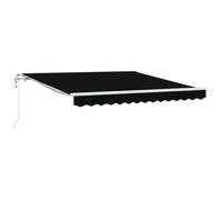 ULUYYUC Tenda da sole 300 x 250 cm, nera, per terrazza e balcone, estensibile, con motore e manovella, montaggio a parete, telaio in acciaio verniciato a polvere, per esterni