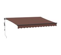 ULUYYUC Tenda da sole 350 x 250 cm, marrone, tenda da terrazza con manovella, per balcone e giardino, protezione solare con telaio in alluminio verniciato a polvere, colore antracite