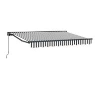 ULUYYUC Tenda da sole con braccio articolato, 2,5 x 2 m, tenda retrattile per terrazza e balcone, semicassetta con manovella, ombreggiatura per giardino, robusto telaio in alluminio, antracite e