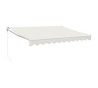 ULUYYUC Tenda da sole con braccio articolato, 3,5 x 2,5 m, tenda retrattile per terrazza e balcone, protezione solare con manovella, montaggio a parete, colore crema, telaio in alluminio e poliestere